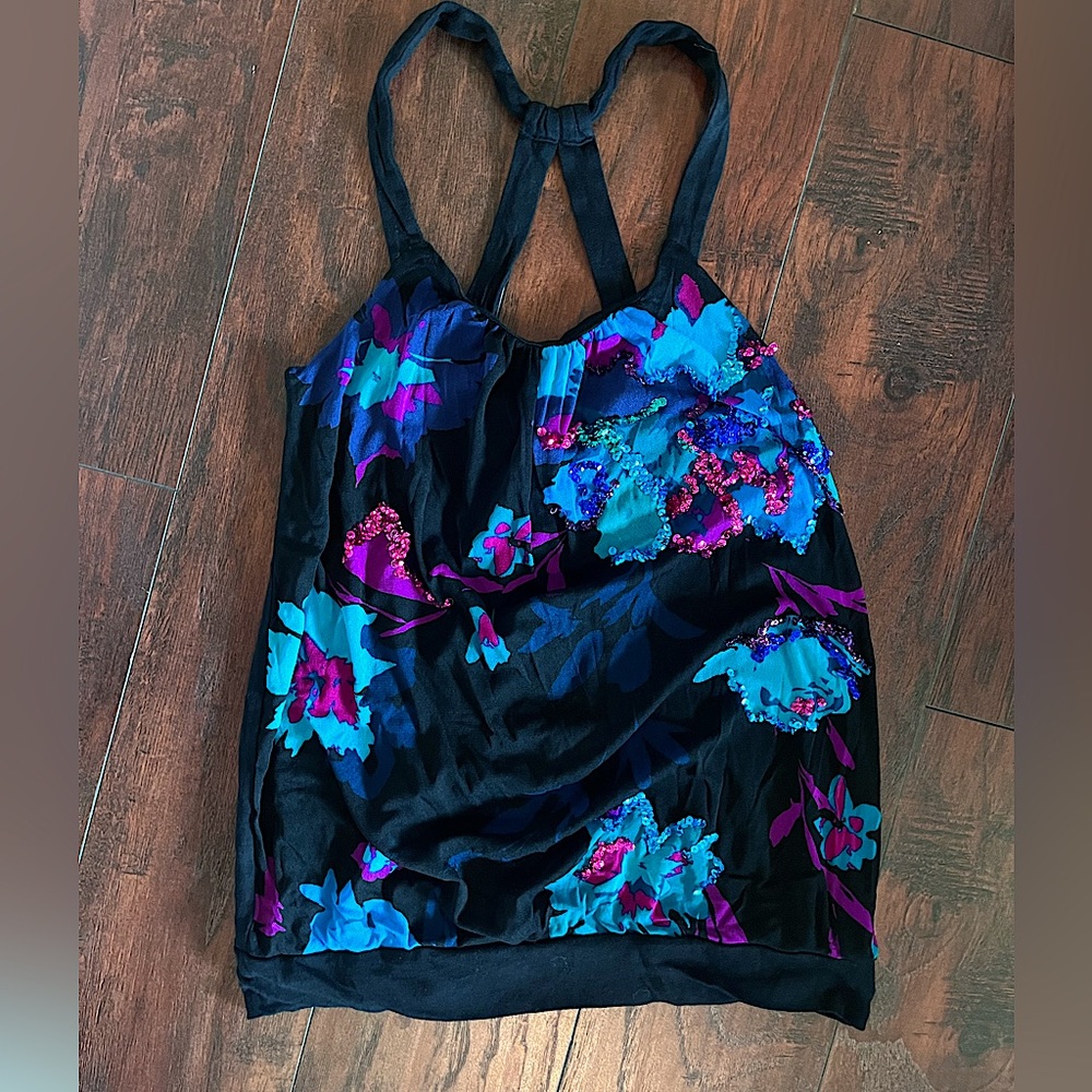 Express Tank with Sequin Detail, Size XS